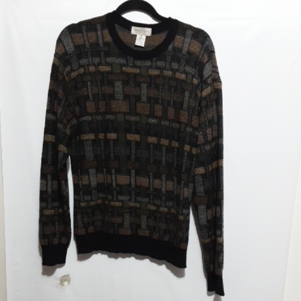 TRICOTS ST RAPHAEL Men's L MERINO‎ WOOL Multicolor Vintage  Sweater